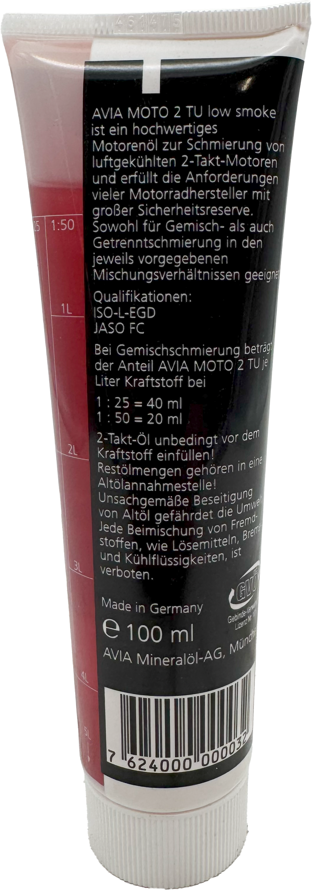 AVIA 2-Takt-Universal Motoroil Mischöl für gemisch und Getrenntschmierung 100ml
