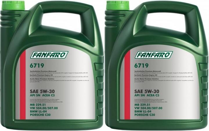 Fanfaro 6719 5W-30 Motoröl VW 504.00, 507.00 Motoröl 2x 5 = 10 Liter