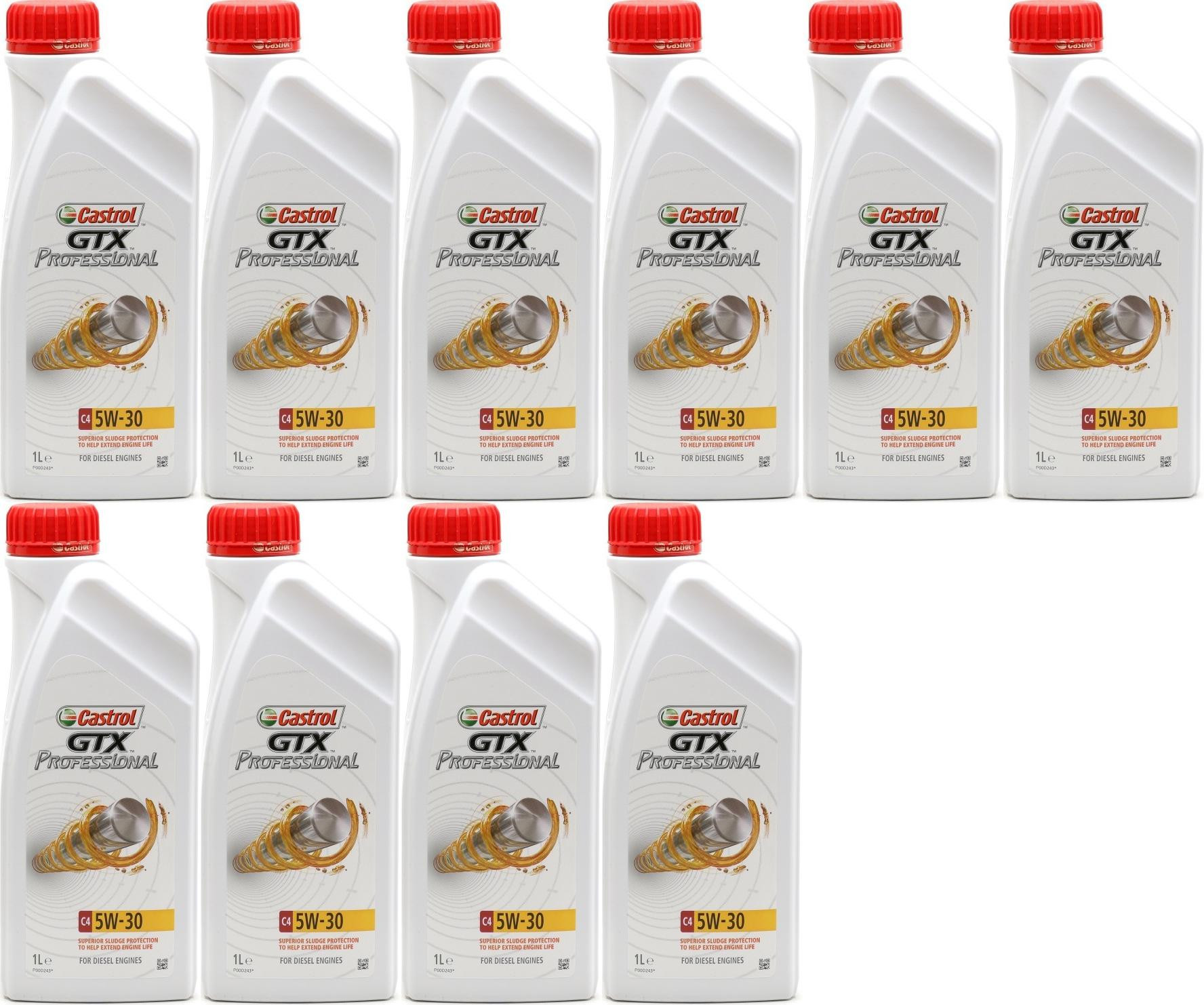 Castrol GTX Professional Titanium C4 5W-30 Motoröl 10x 1l = 10 Liter