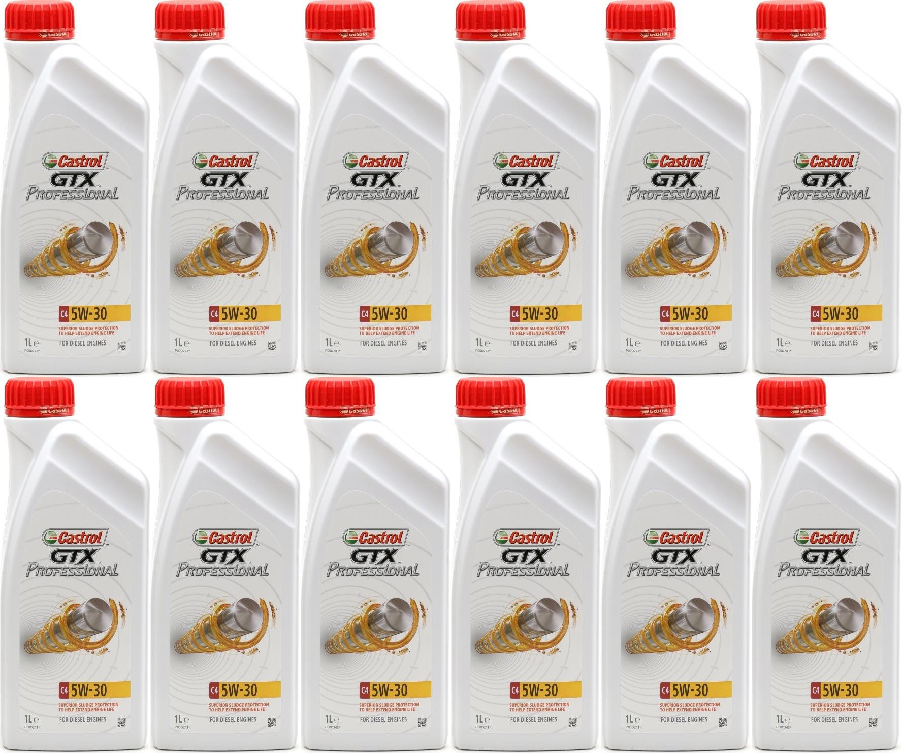 Castrol GTX Professional Titanium C4 5W-30 Motoröl 12x 1l = 12 Liter