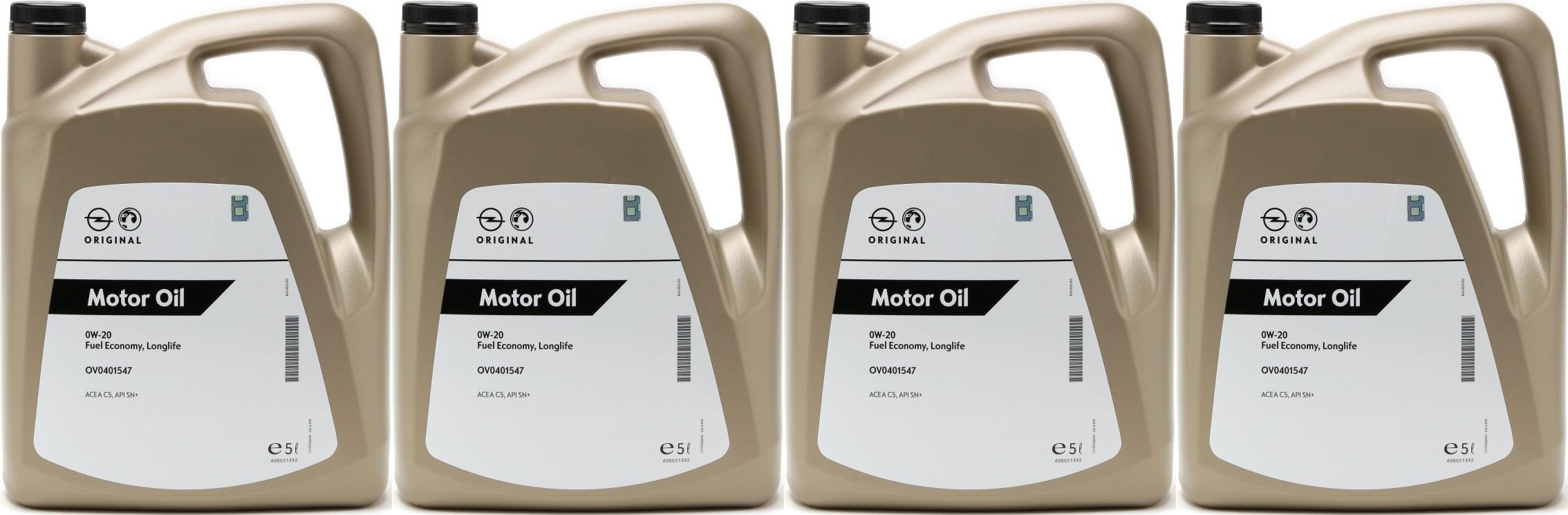 Original GM Opel 0W-20 Fuel Economy Longlife C5 Motoröl 4x 5 = 20 Liter