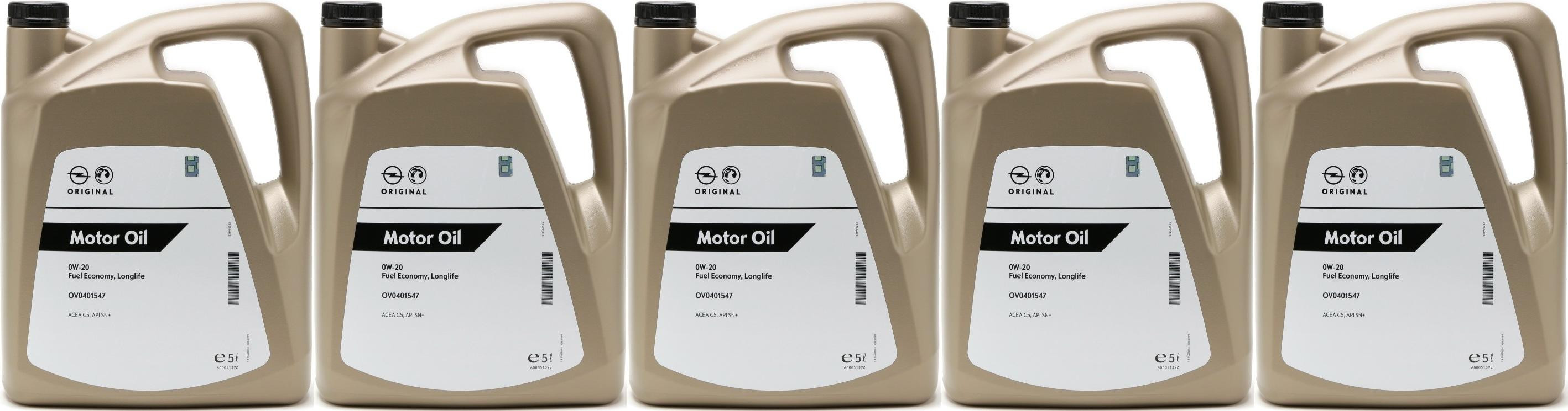Original GM Opel 0W-20 Fuel Economy Longlife C5 Motoröl 5x 5 = 25 Liter