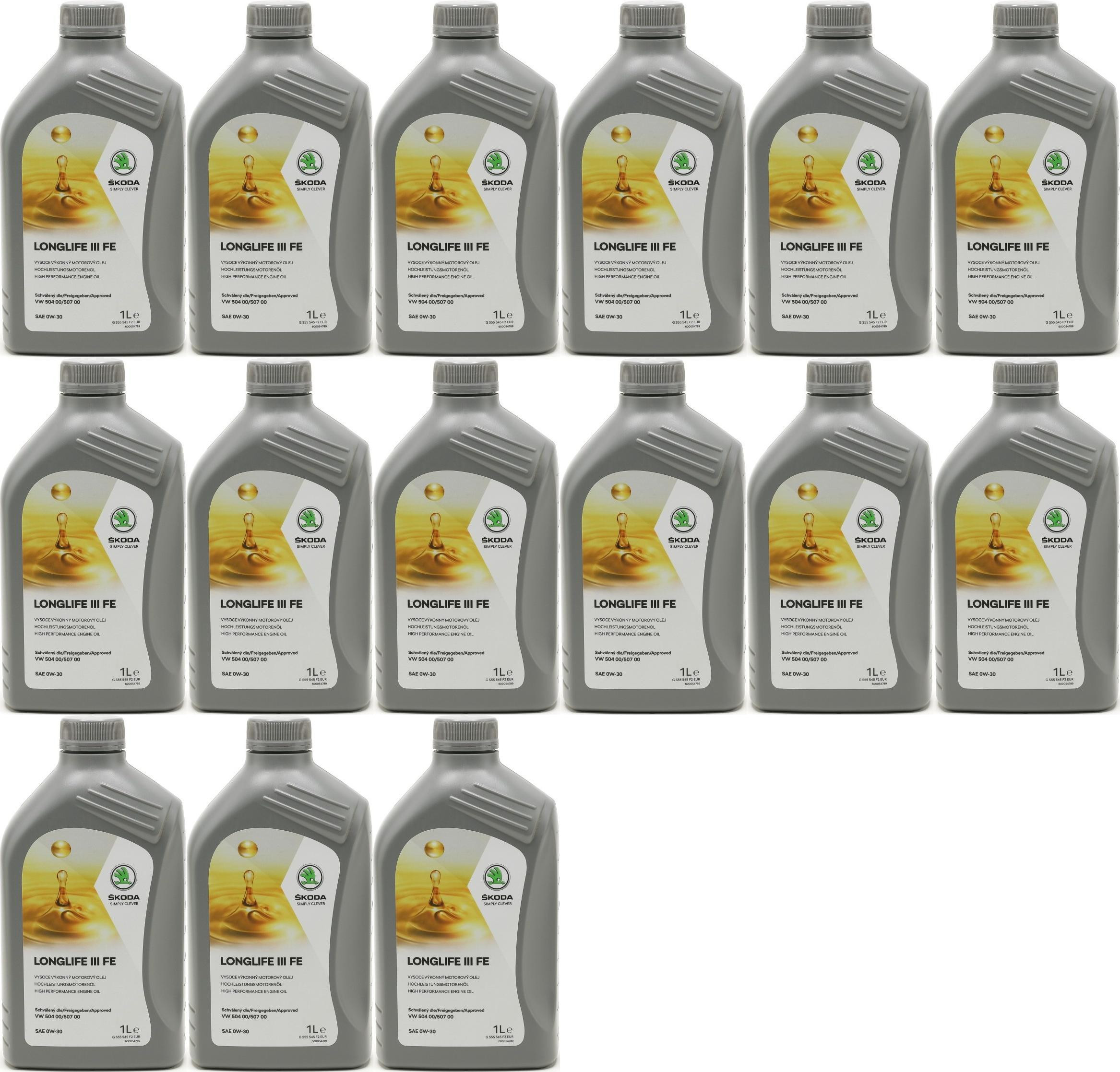 Original Skoda LongLife III FE 0W-30 Original GS55545F2EUR - 15x 1l = 15 Liter