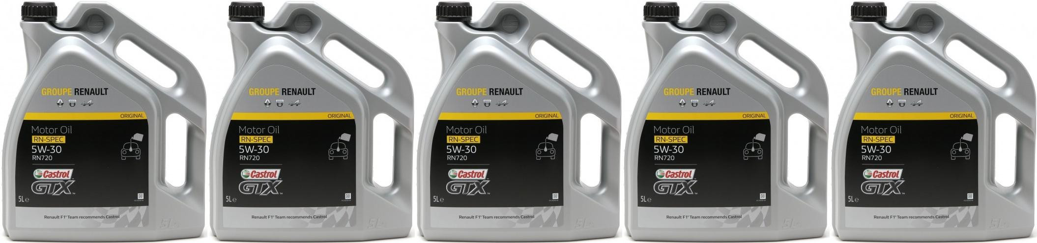 Castrol GTX 5W-30 Renault RN 720 Motoröl 5x 5 = 25 Liter