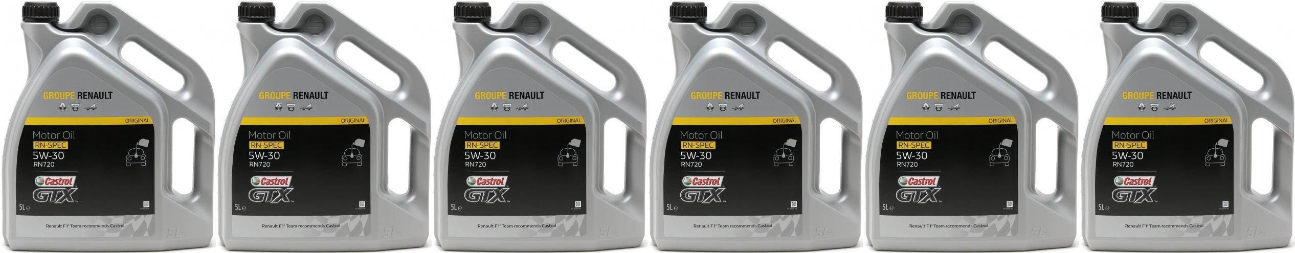 Castrol GTX 5W-30 Renault RN 720 Motoröl 6x 5 = 30 Liter