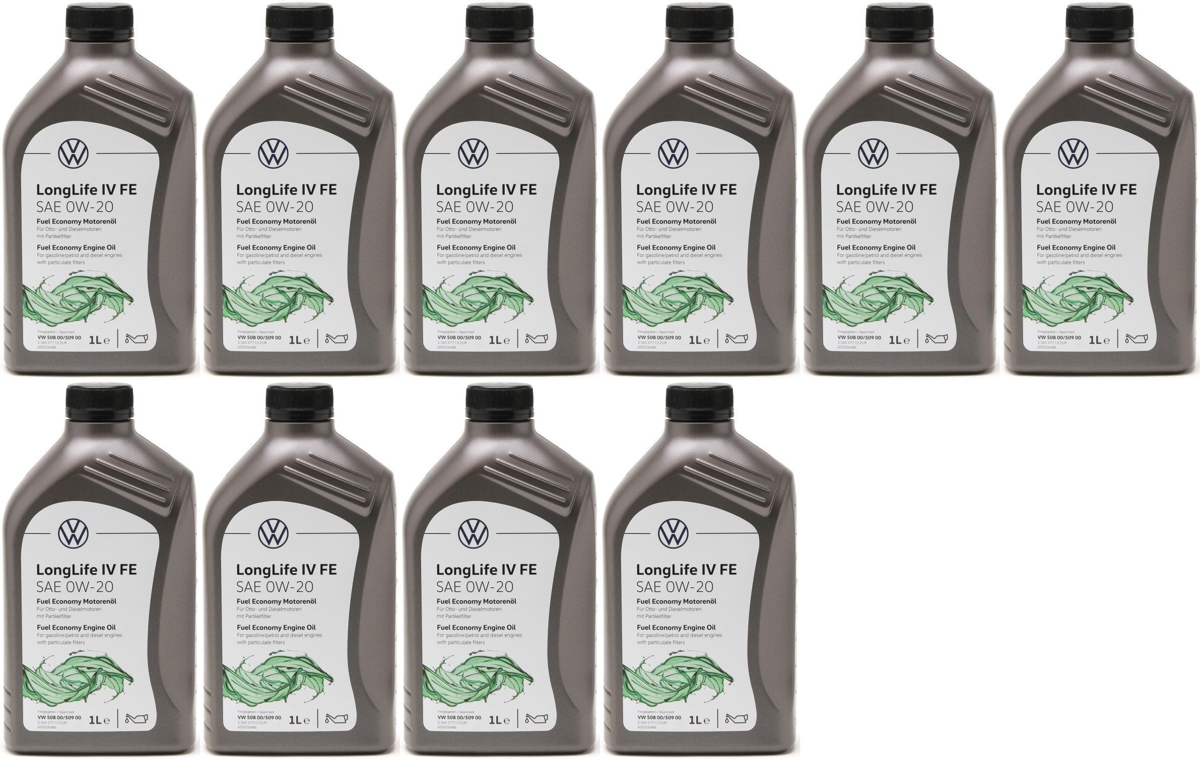 Original VW Longlife IV 0W-20 508.00/ 509.00 GS60577M2EUR - 10x 1l = 10 Liter
