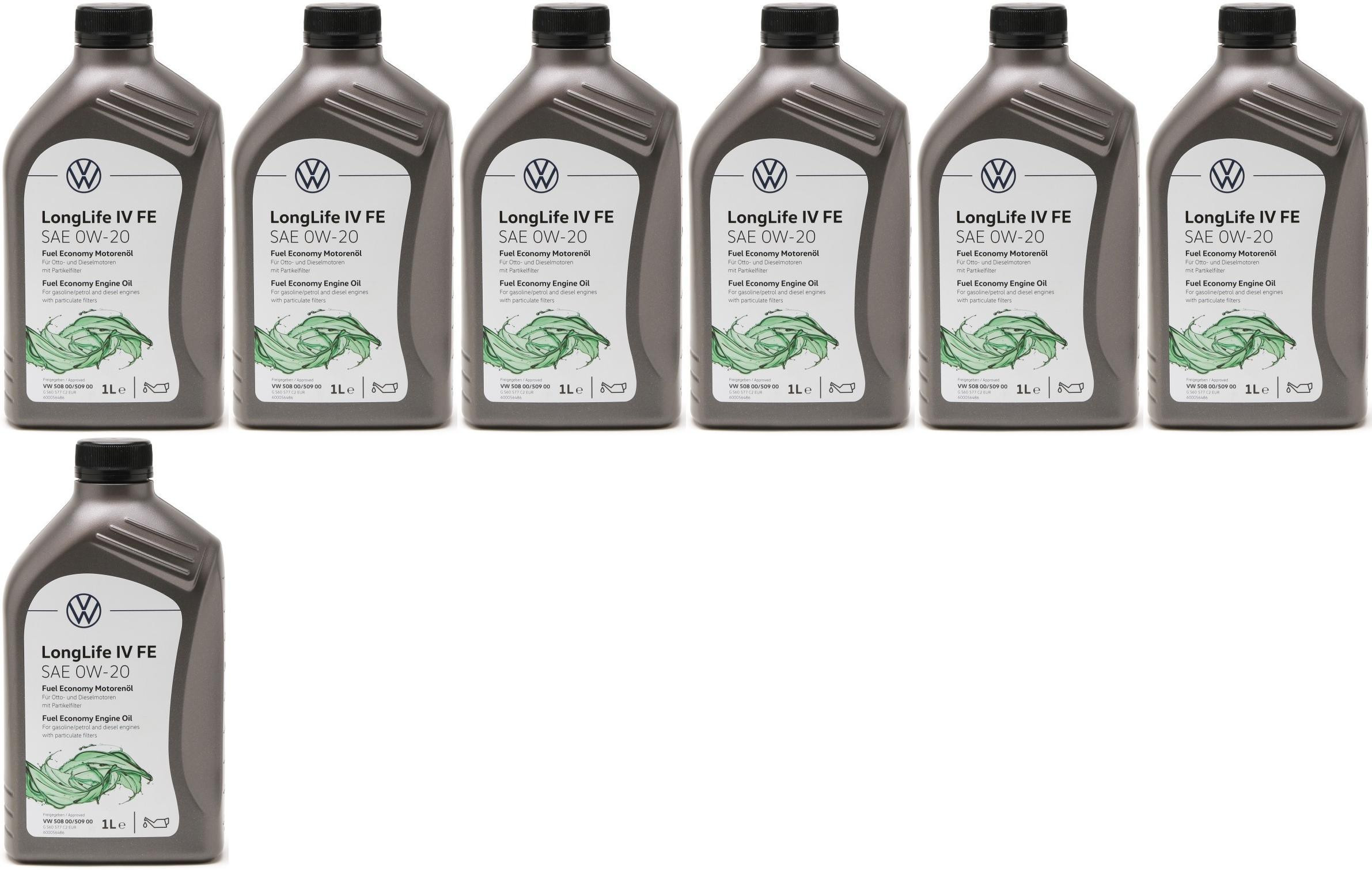 Original VW Longlife IV 0W-20 508.00/ 509.00 GS60577M2EUR - 7x 1l = 7 Liter