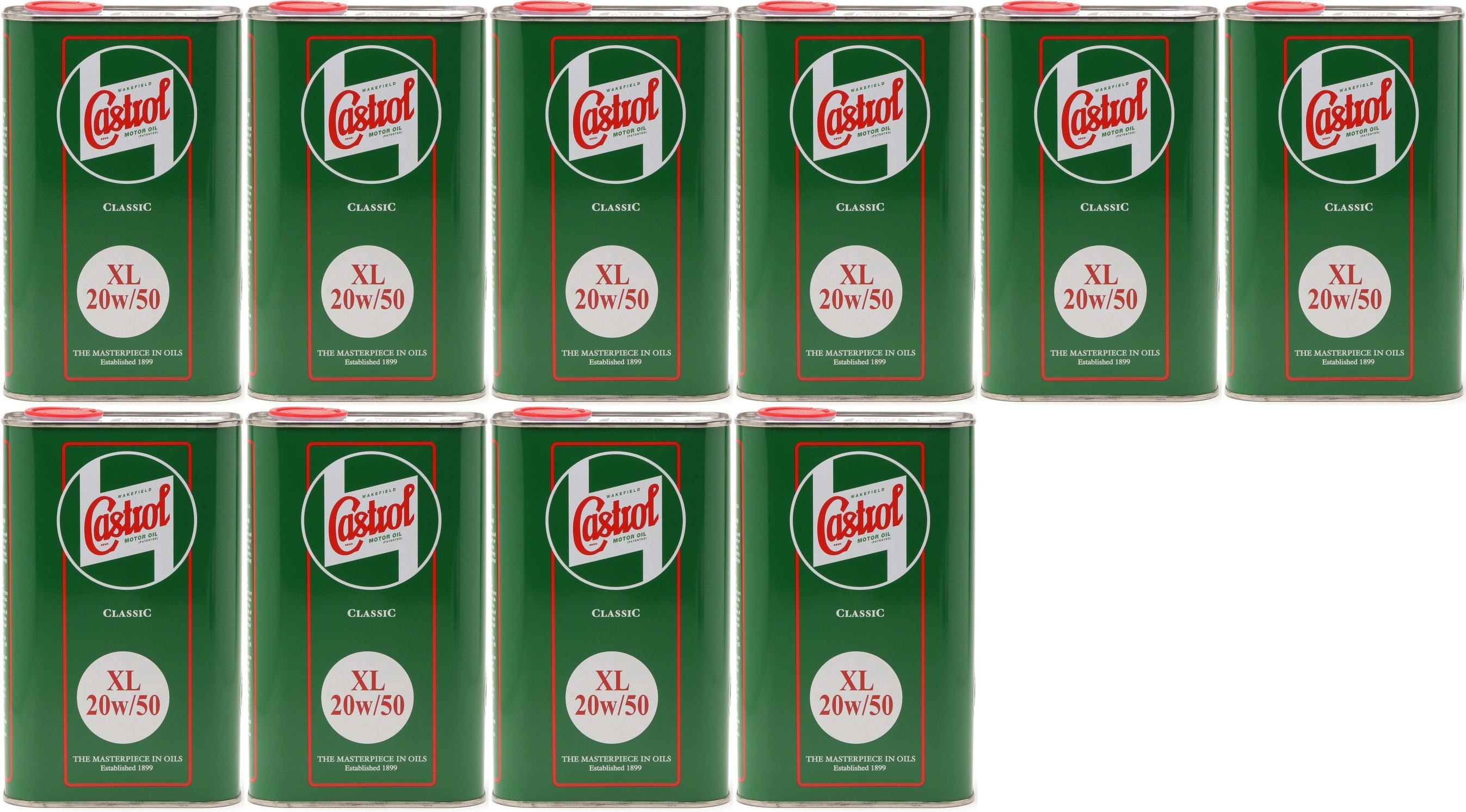 Castrol Classic XL 20W-50 Oldtimer Öl / Classic Cars Motoröl 10x 1l = 10 Liter