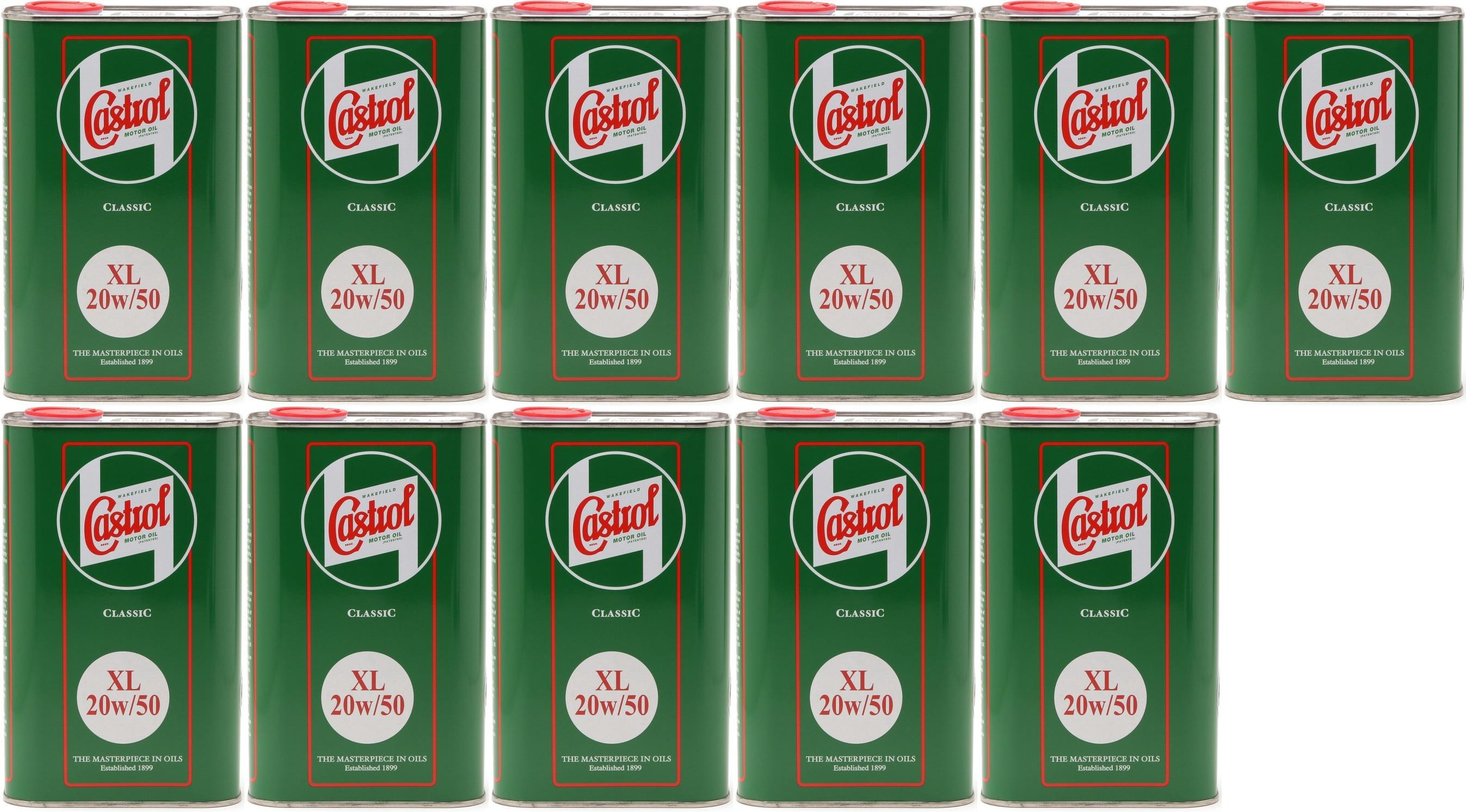 Castrol Classic XL 20W-50 Oldtimer Öl / Classic Cars Motoröl 11x 1l = 11 Liter