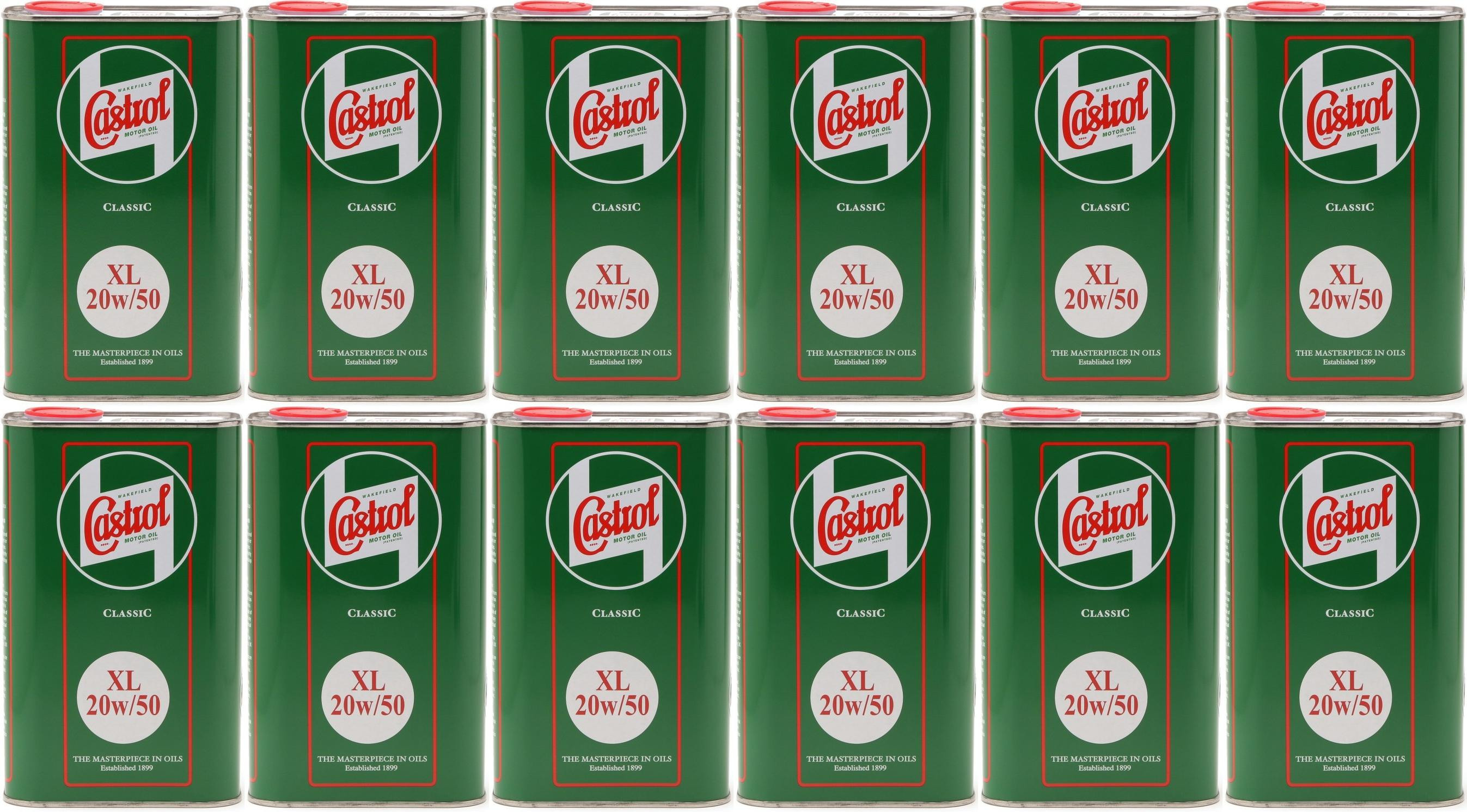 Castrol Classic XL 20W-50 Oldtimer Öl / Classic Cars Motoröl 12x 1l = 12 Liter