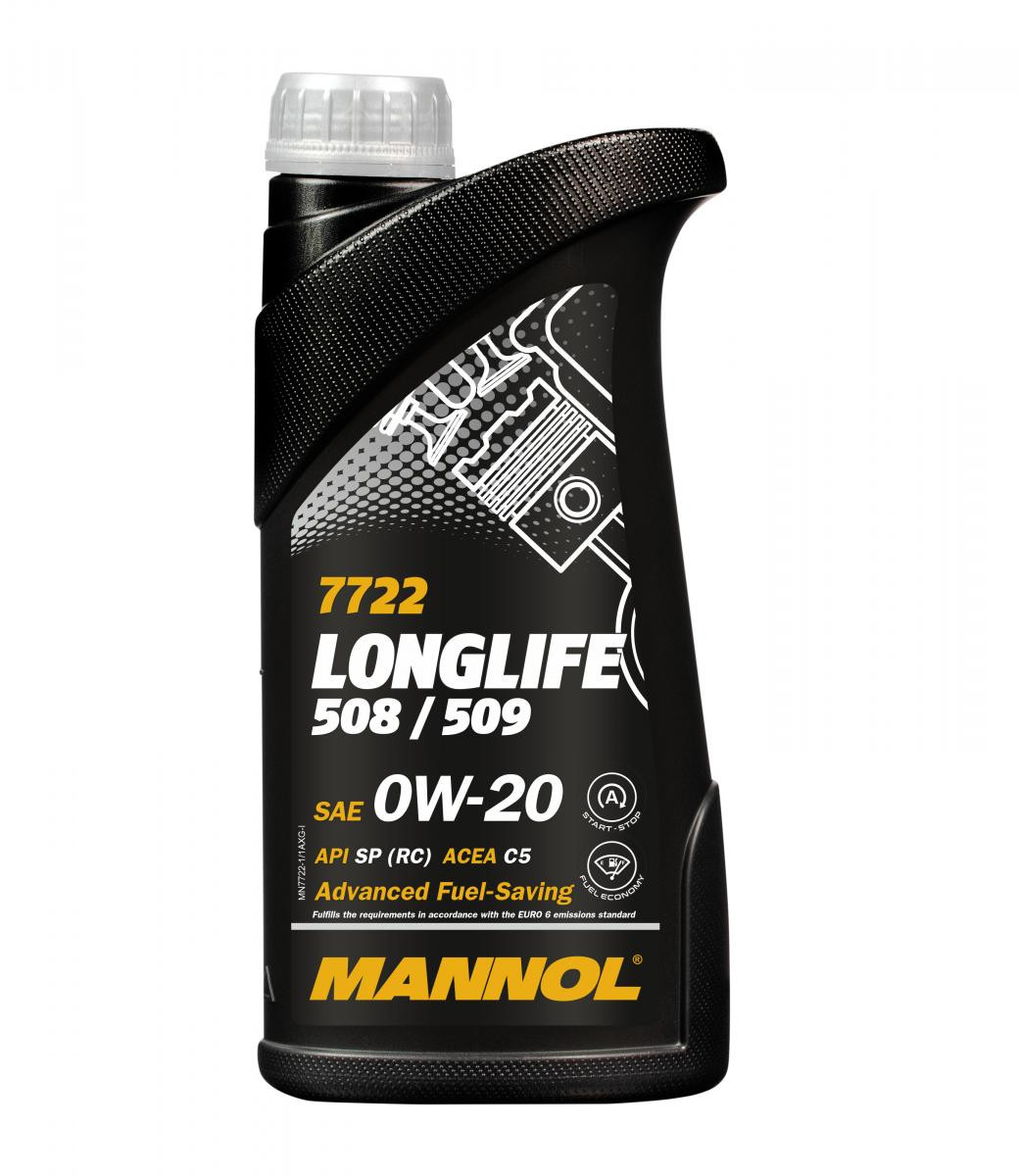 Mannol 7722 Longlife 508/509 0W-20 Motoröl 1l Flasche