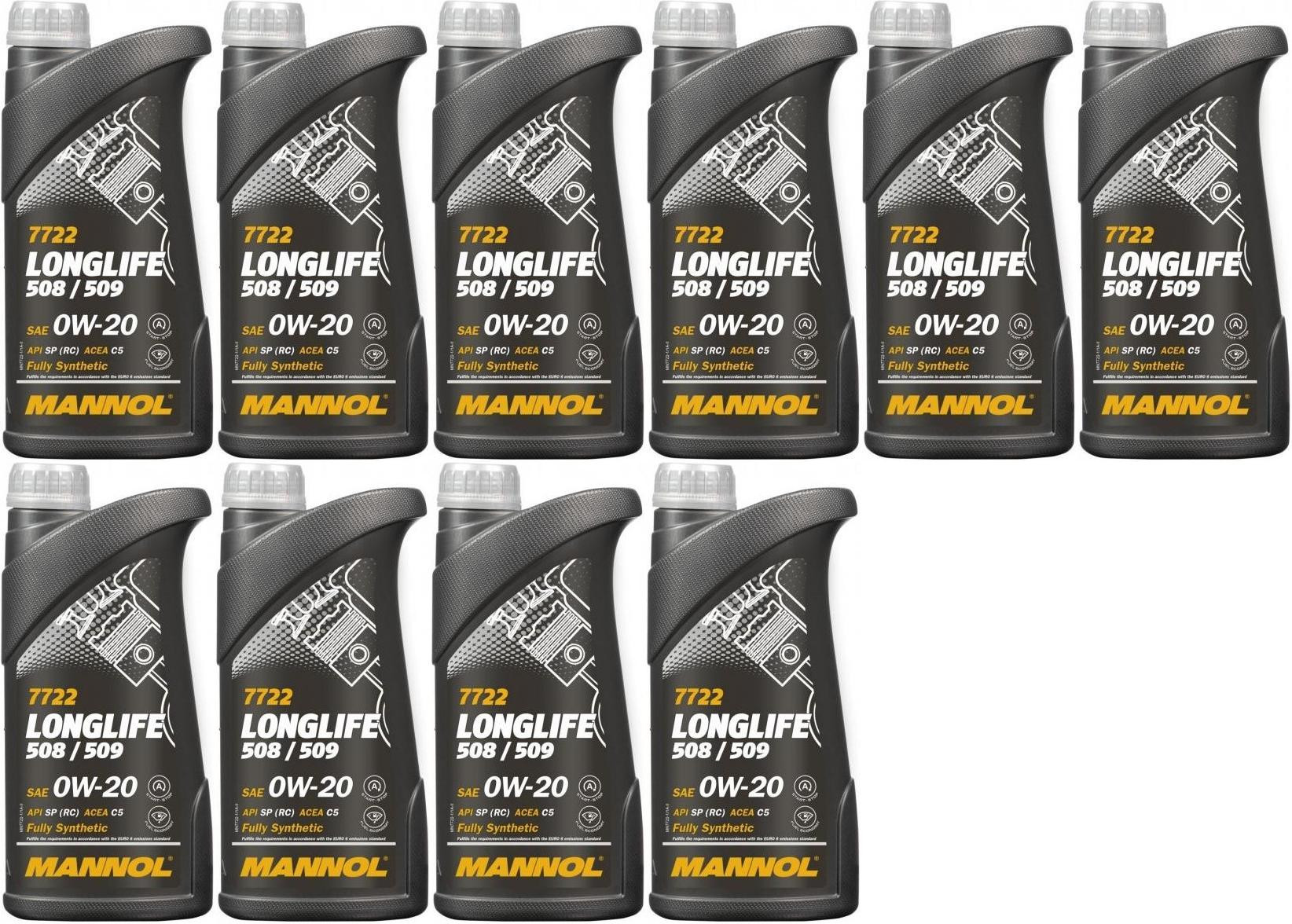 MANNOL 7722 0W-20 Longlife 508.00/ 509.00 Motoröl 10x 1l = 10 Liter
