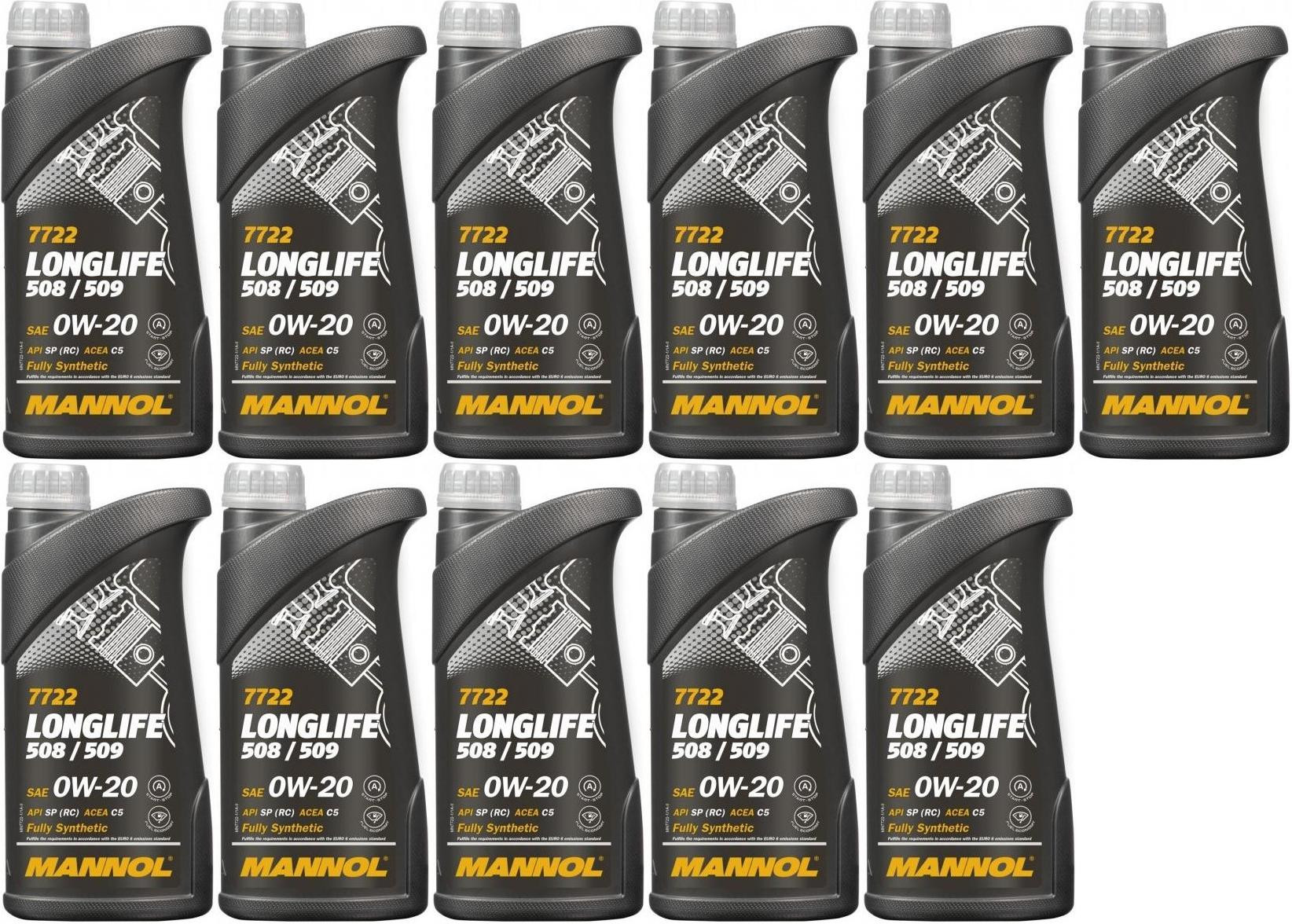 MANNOL 7722 0W-20 Longlife 508.00/ 509.00 Motoröl 11x 1l = 11 Liter