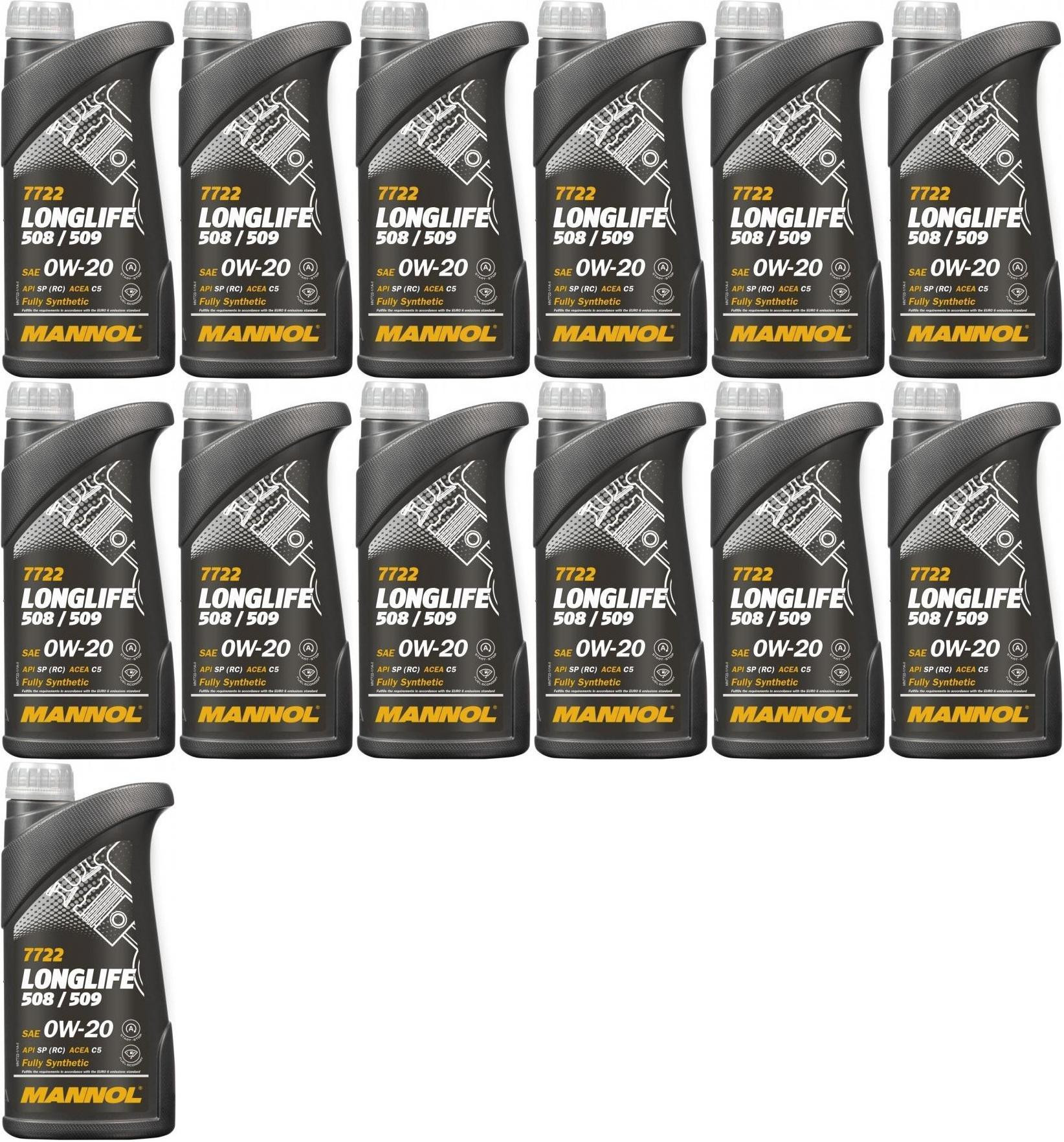 MANNOL 7722 0W-20 Longlife 508.00/ 509.00 Motoröl 13x 1l = 13 Liter
