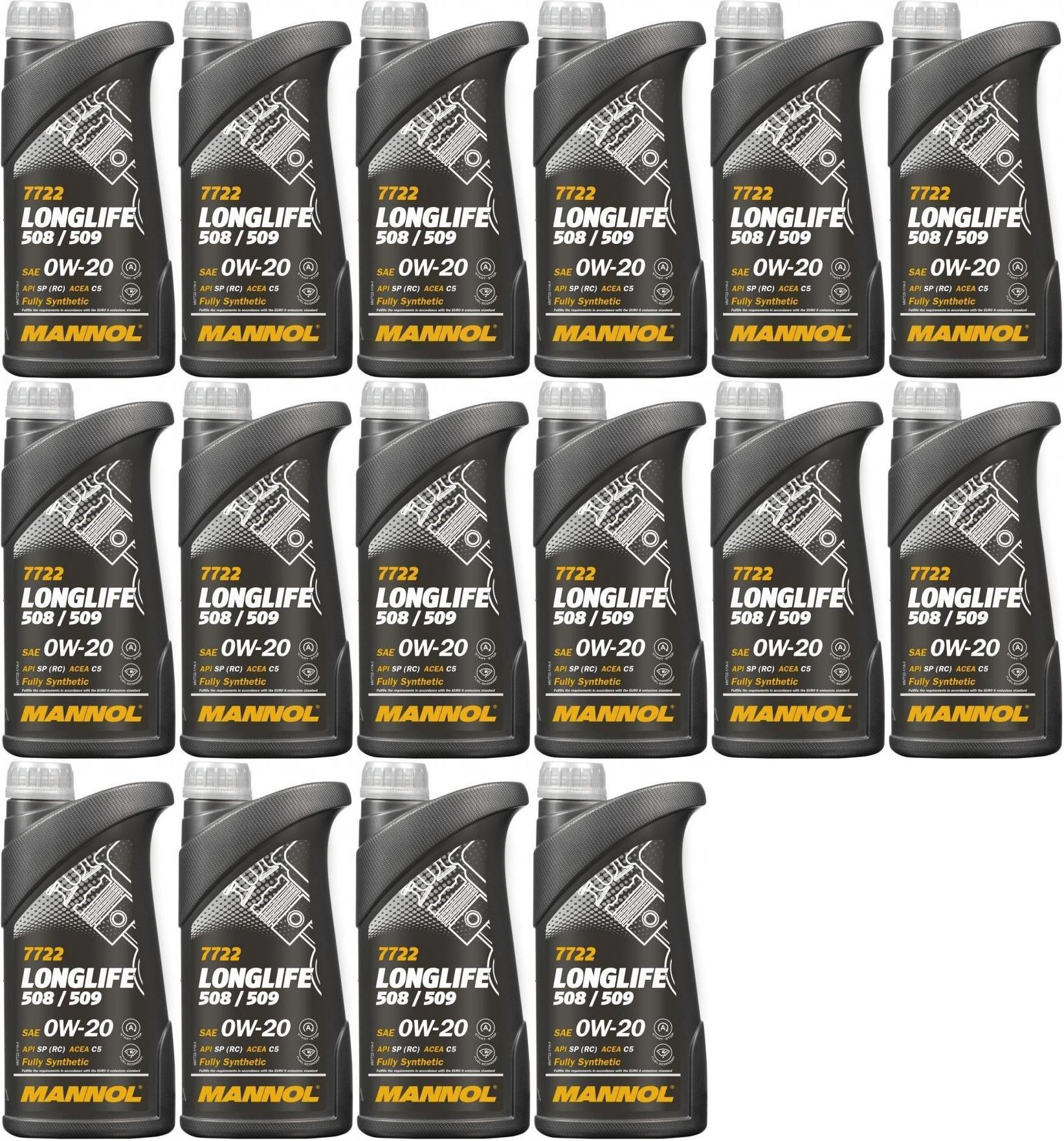 MANNOL 7722 0W-20 Longlife 508.00/ 509.00 Motoröl 16x 1l = 16 Liter