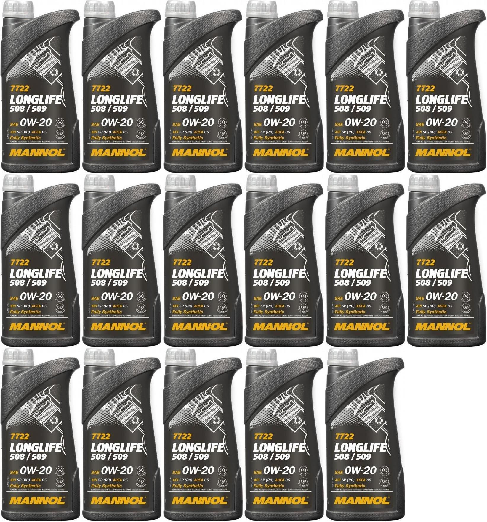 MANNOL 7722 0W-20 Longlife 508.00/ 509.00 Motoröl 17x 1l = 17 Liter