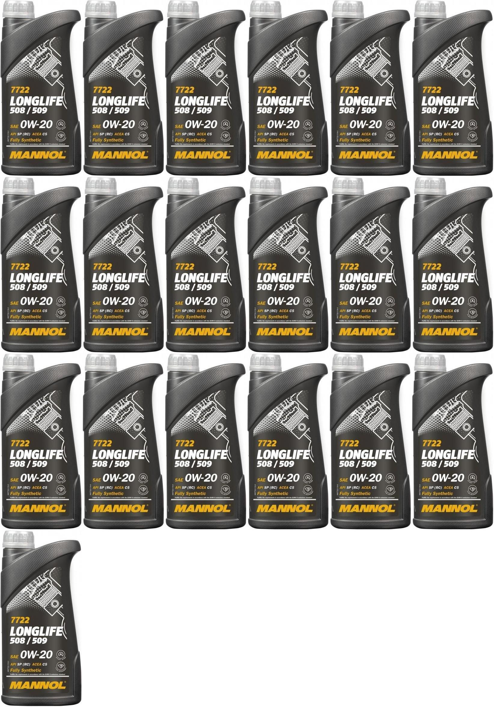 MANNOL 7722 0W-20 Longlife 508.00/ 509.00 Motoröl 19x 1l = 19 Liter