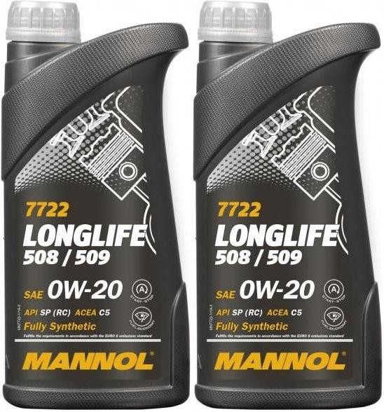 MANNOL 7722 0W-20 Longlife 508.00/ 509.00 Motoröl 2x 1l = 2 Liter