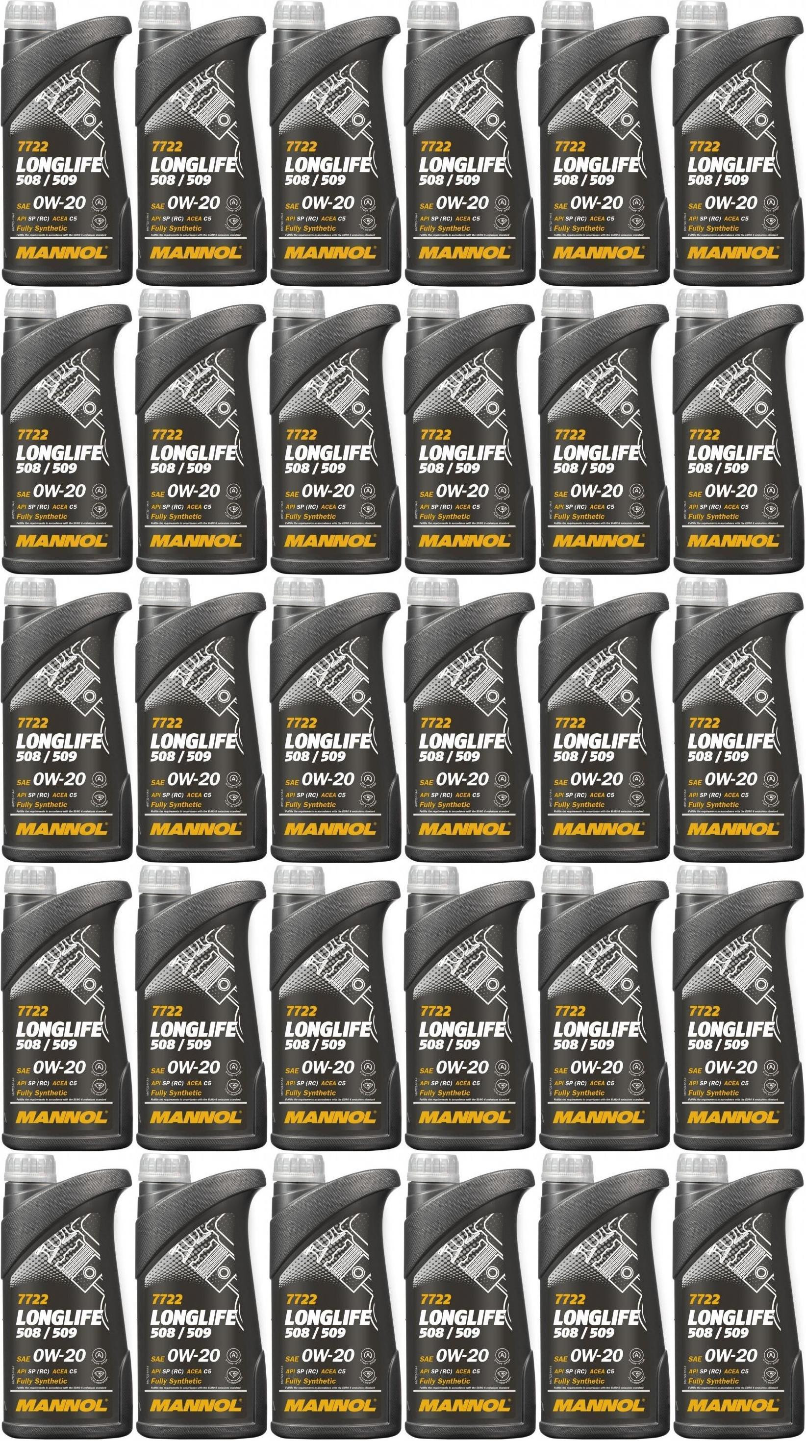 MANNOL 7722 0W-20 Longlife 508.00/ 509.00 Motoröl 30x 1l = 30 Liter