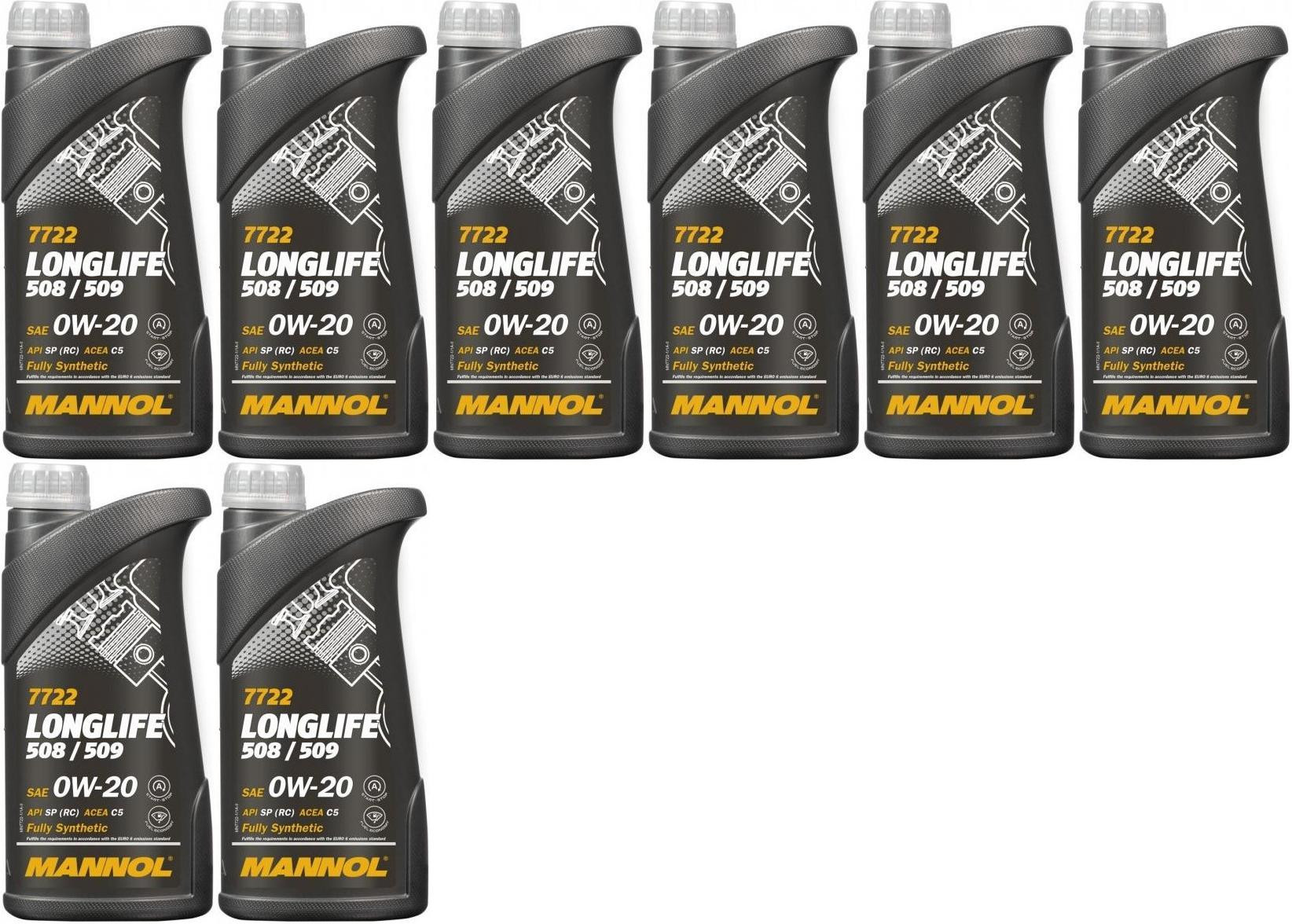MANNOL 7722 0W-20 Longlife 508.00/ 509.00 Motoröl 8x 1l = 8 Liter