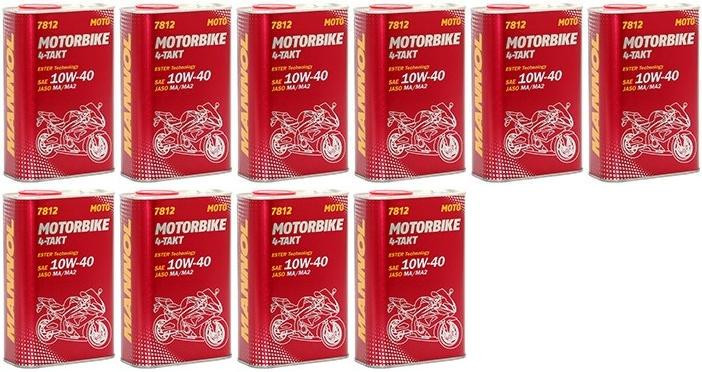MANNOL 7812 Motorbike 4-Takt synthetisches Ester 10W-40 10x 1l = 10 Liter