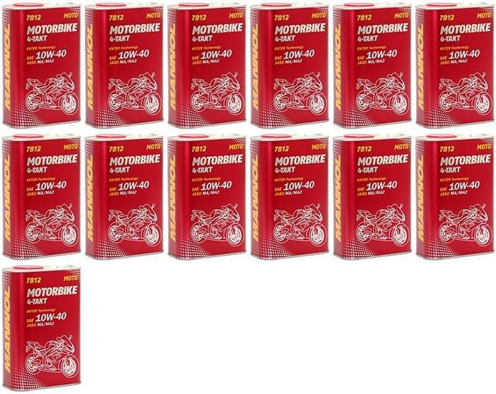 MANNOL 7812 Motorbike 4-Takt synthetisches Ester 10W-40 13x 1l = 13 Liter