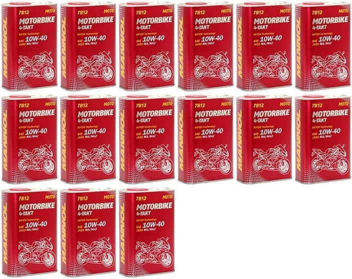 MANNOL 7812 Motorbike 4-Takt synthetisches Ester 10W-40 15x 1l = 15 Liter