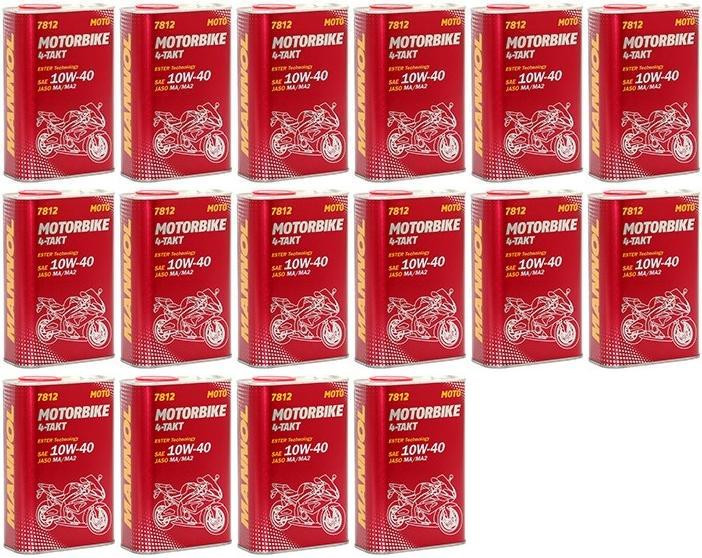 MANNOL 7812 Motorbike 4-Takt synthetisches Ester 10W-40 16x 1l = 16 Liter