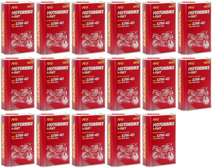 MANNOL 7812 Motorbike 4-Takt synthetisches Ester 10W-40 17x 1l = 17 Liter