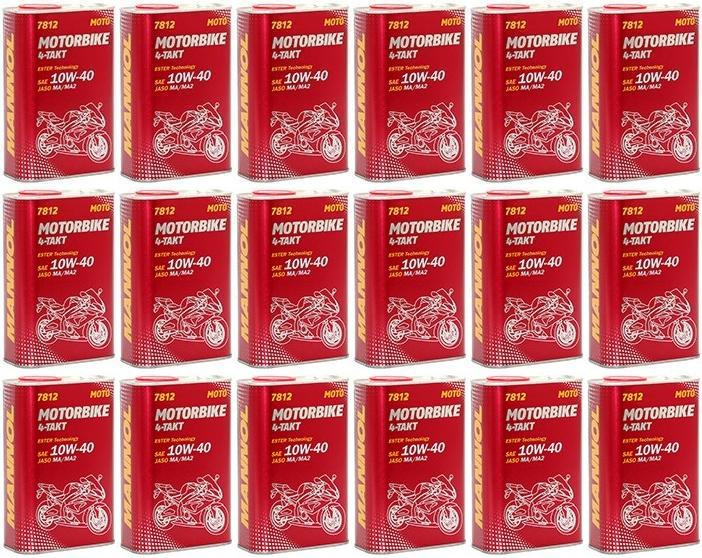 MANNOL 7812 Motorbike 4-Takt synthetisches Ester 10W-40 18x 1l = 18 Liter