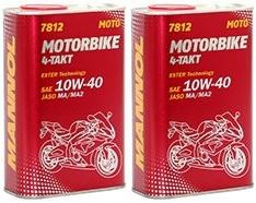 MANNOL 7812 Motorbike 4-Takt synthetisches Ester 10W-40 Motoröl 2x 1l = 2 Liter