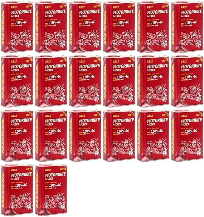 MANNOL 7812 Motorbike 4-Takt synthetisches Ester 10W-40 20x 1l = 20 Liter