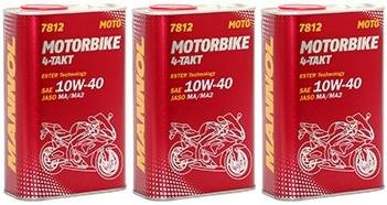 MANNOL 7812 Motorbike 4-Takt synthetisches Ester 10W-40 Motoröl 3x 1l = 3 Liter