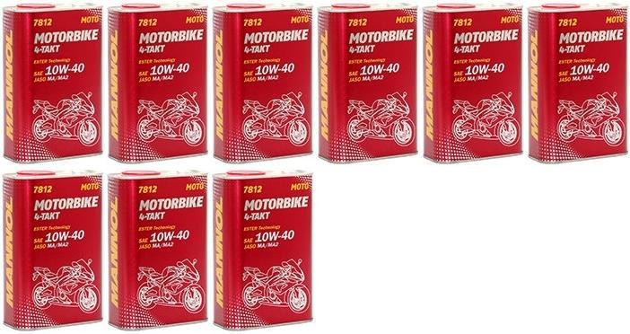 MANNOL 7812 Motorbike 4-Takt synthetisches Ester 10W-40 Motoröl 9x 1l = 9 Liter