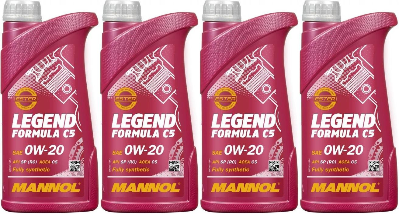 MANNOL 7921 Legend Formula C5 0W-20 Motoröl 4x 1l = 4 Liter