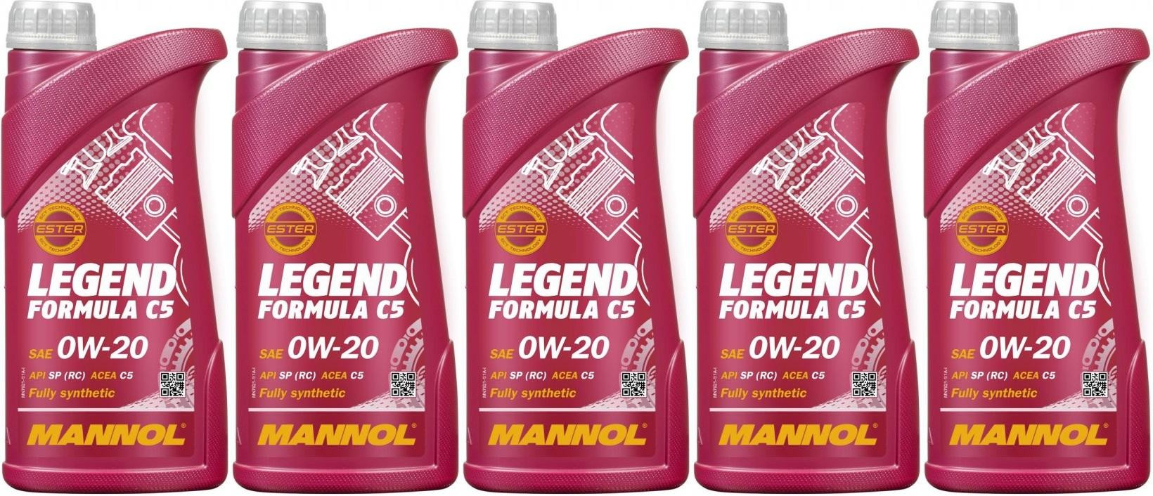 MANNOL 7921 Legend Formula C5 0W-20 Motoröl 5x 1l = 5 Liter