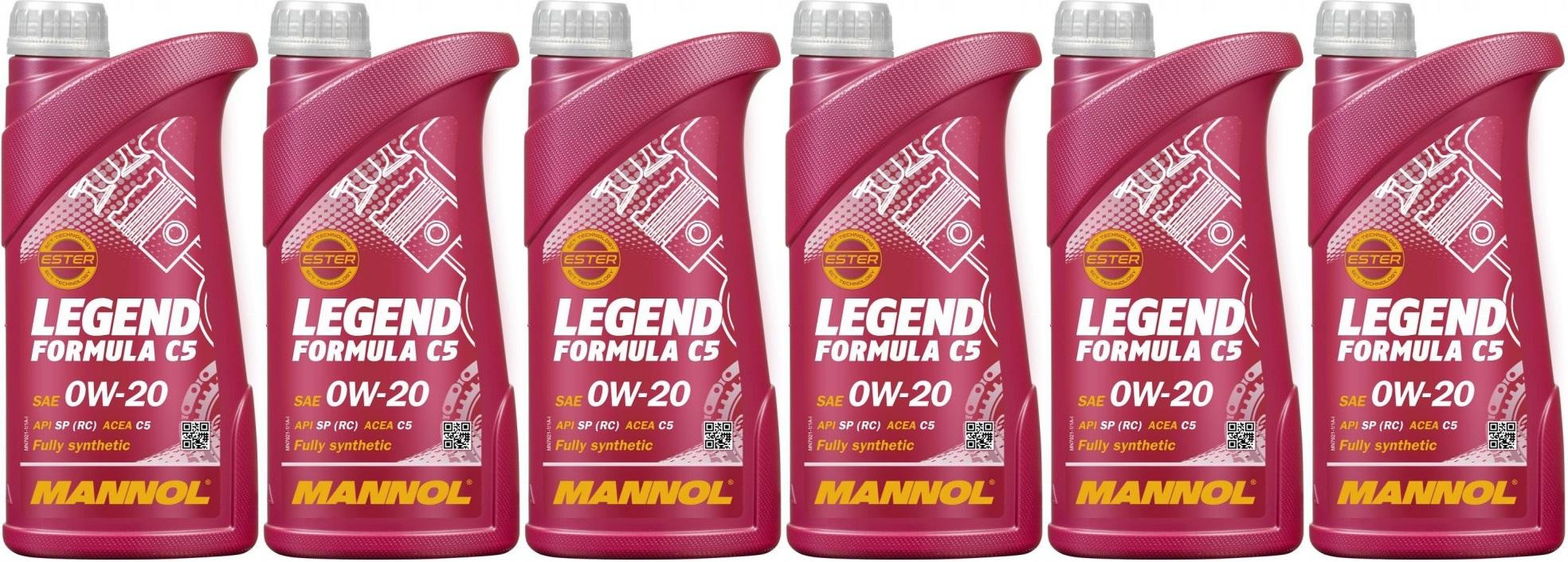MANNOL 7921 Legend Formula C5 0W-20 Motoröl 6x 1l = 6 Liter