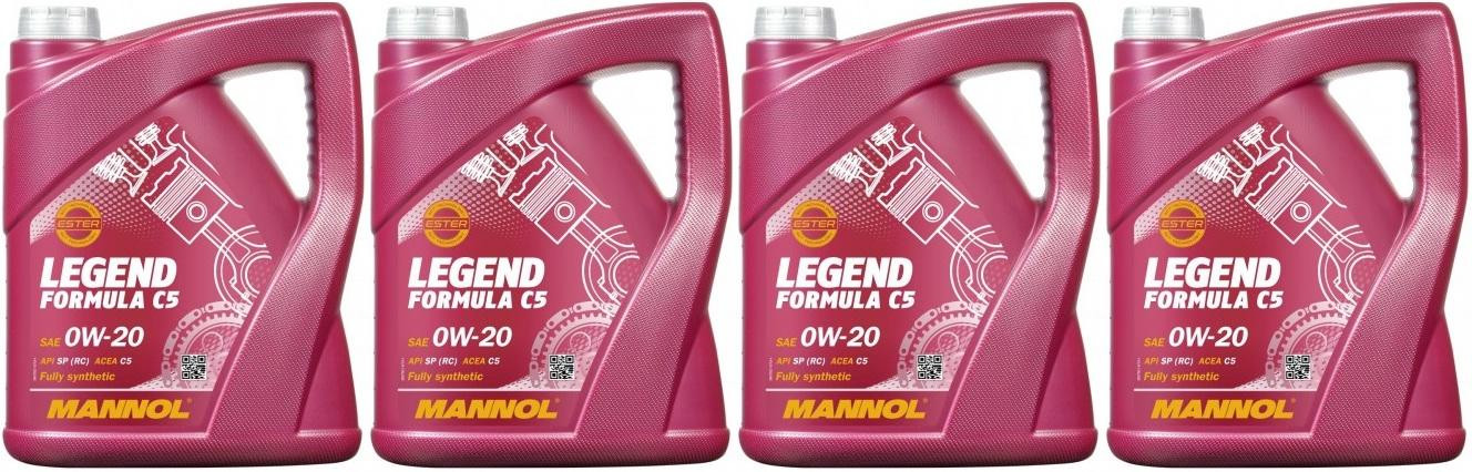 MANNOL 7921 Legend Formula C5 0W-20 Motoröl 4x 5 = 20 Liter