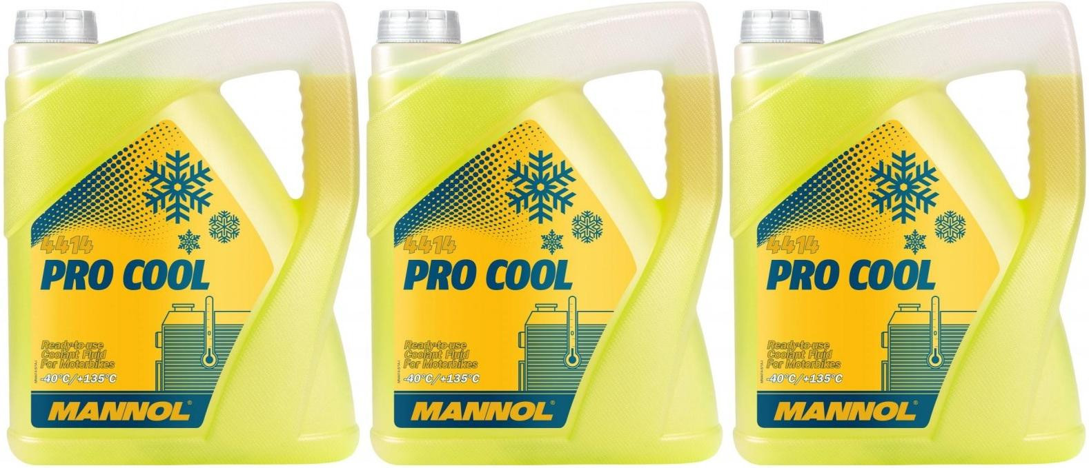 MANNOL 4414 Pro Cool Motorrad Kühlerschutz Fertigmischung 3x 5 = 15 Liter