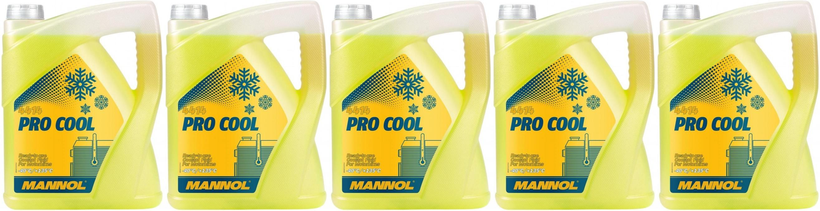 MANNOL 4414 Pro Cool Motorrad Kühlerschutz Fertigmischung 5x 5 = 25 Liter