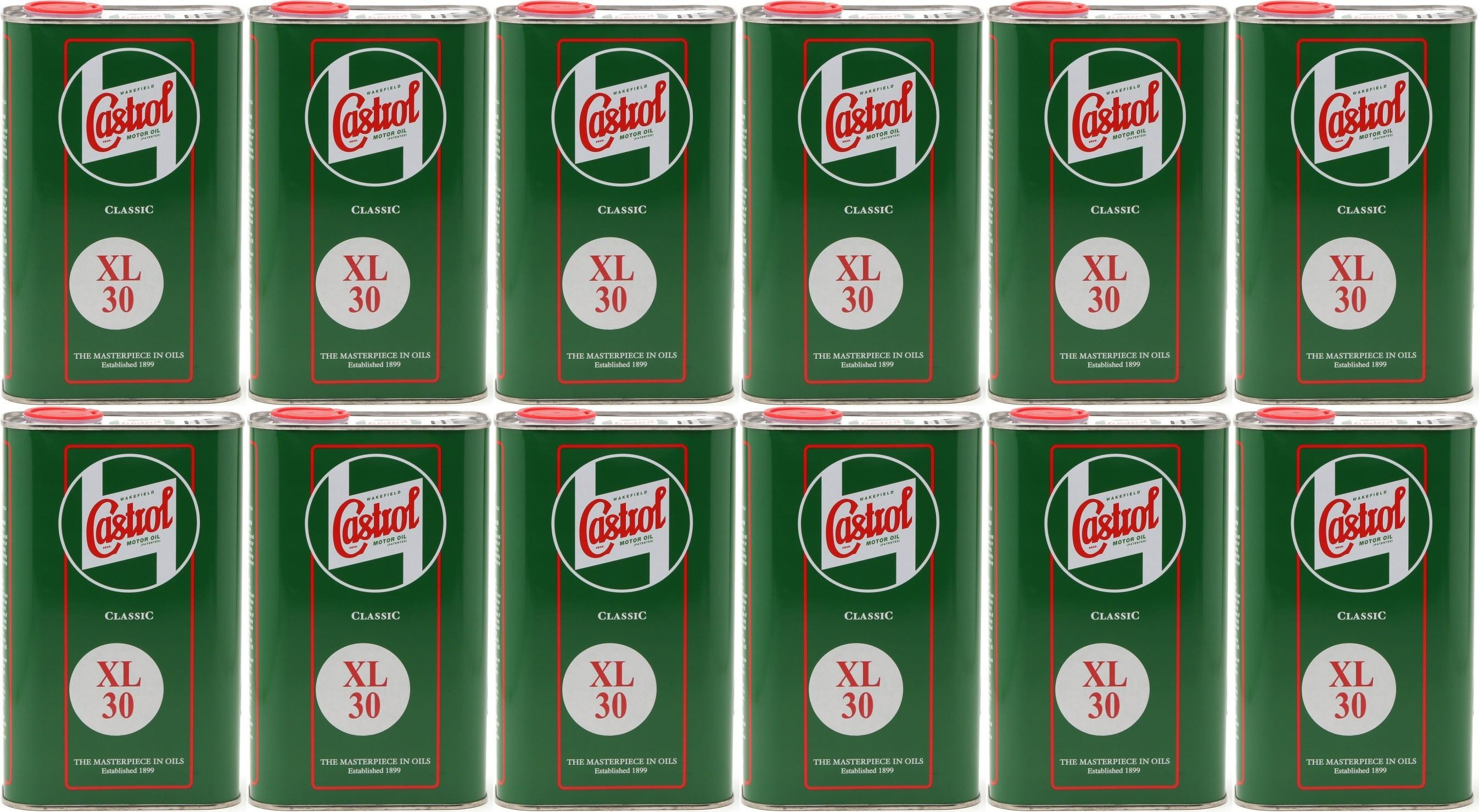 Castrol Classic XL SAE 30 Oldtimer Einbereichs Motoröl 12x 1l = 12 Liter