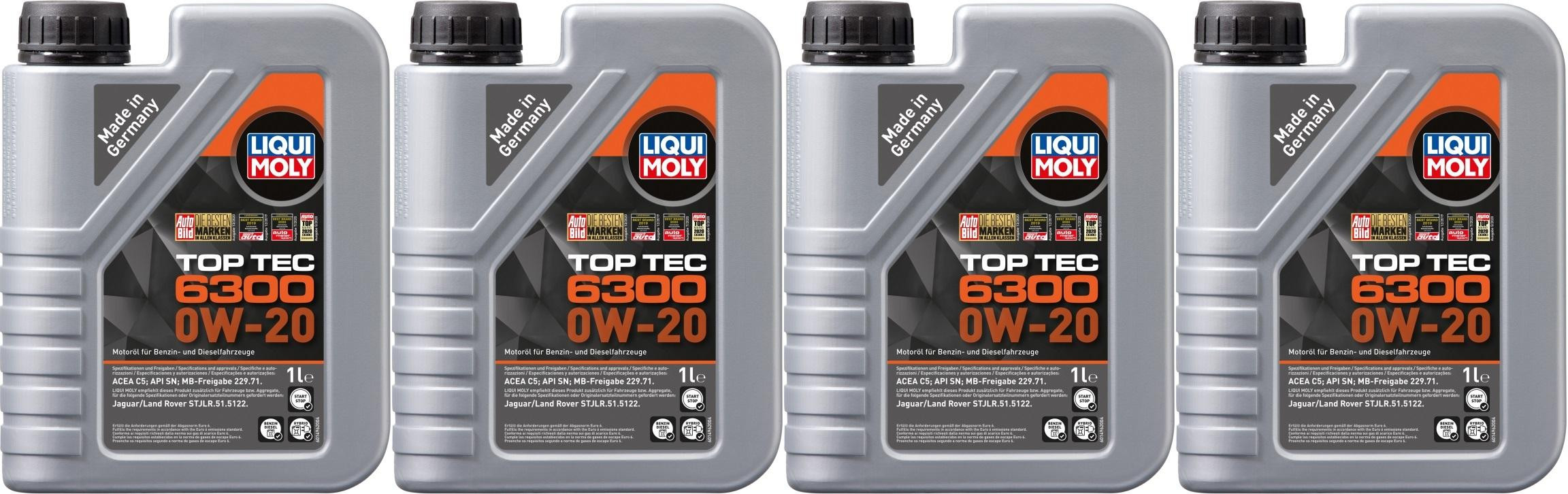 Liqui Moly 21210 Top Tec 6300 0W-20 4x 1l = 4 Liter