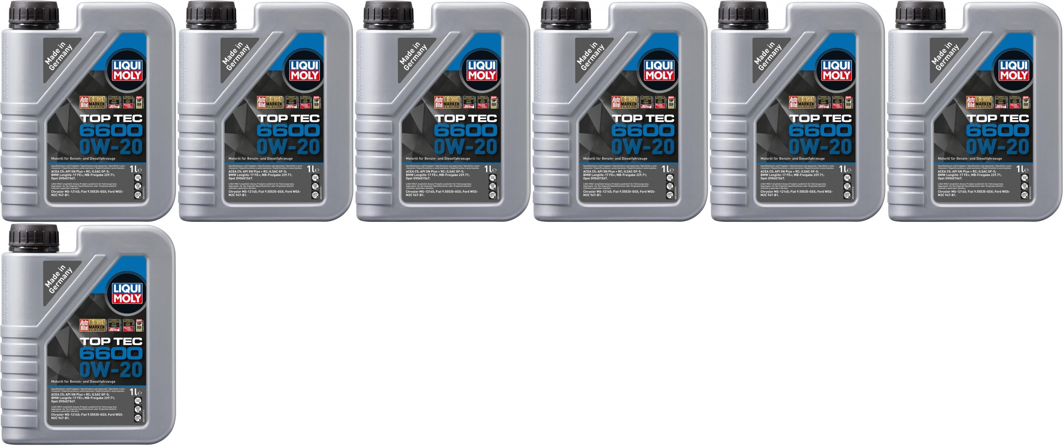 Liqui Moly 21440 Top Tec 6600 0W-20 7x 1l = 7 Liter