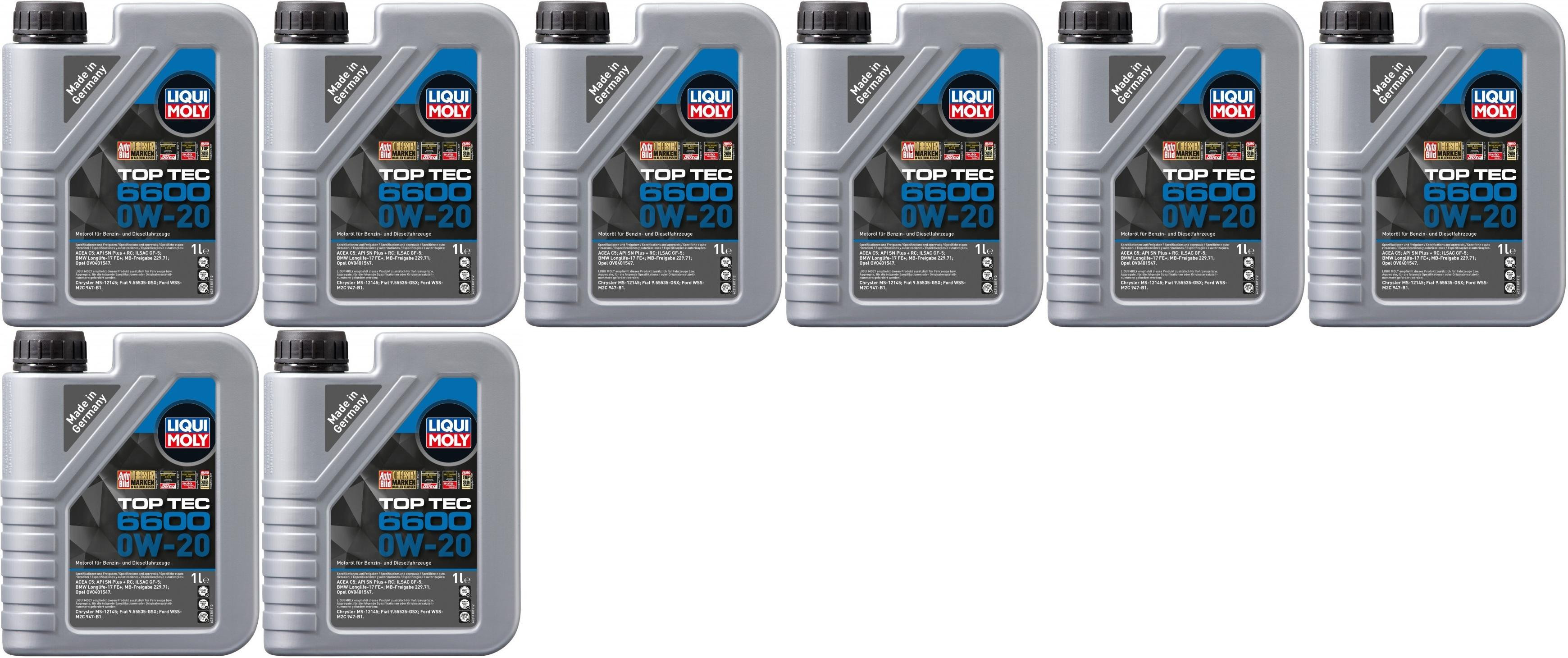 Liqui Moly 21440 Top Tec 6600 0W-20 8x 1l = 8 Liter