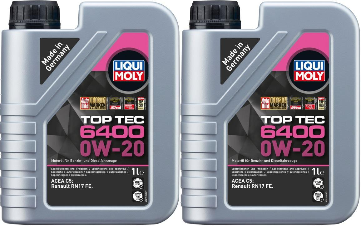 Liqui Moly 21584 Top Tec 6400 0W-20 2x 1l = 2 Liter