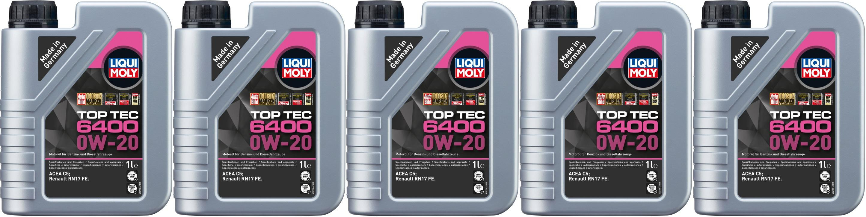 Liqui Moly 21584 Top Tec 6400 0W-20 5x 1l = 5 Liter