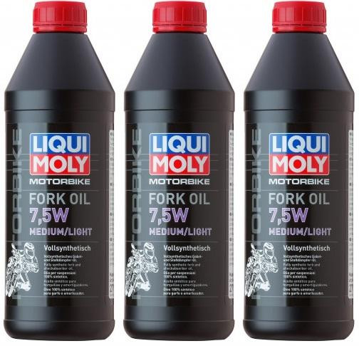 Liqui Moly 2719 Motorbike Fork Oil 7,5W medium/light Gabelöl 3x 1l = 3 Liter