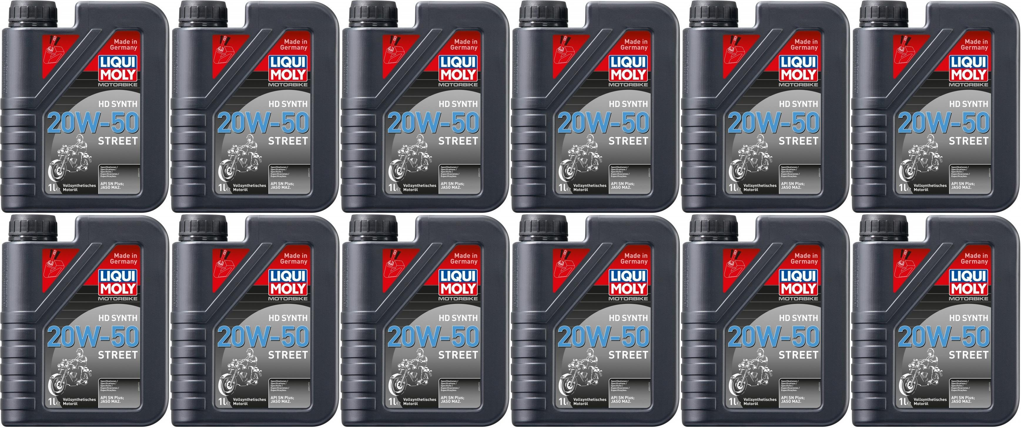 Liqui Moly 3816 Motorbike HD Synth 20W-50 Street 12x 1l = 12 Liter