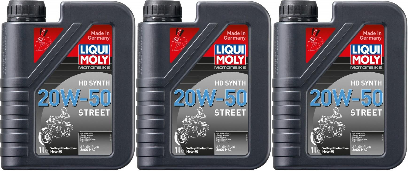 Liqui Moly 3816 Motorbike HD Synth 20W-50 Street 3x 1l = 3 Liter