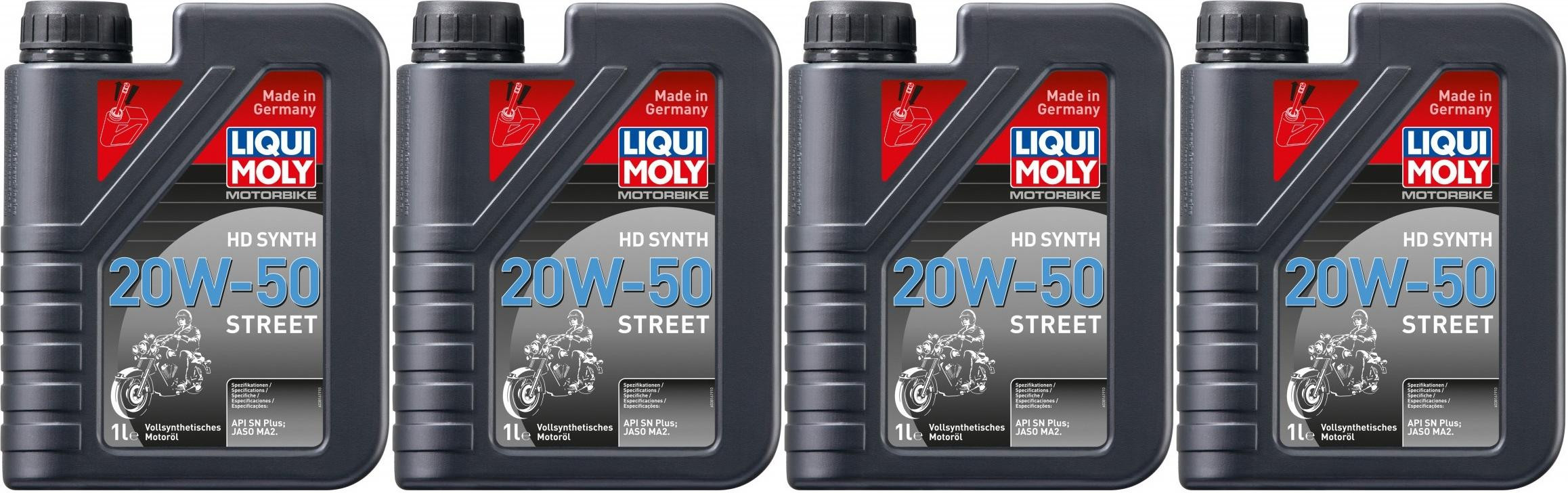 Liqui Moly 3816 Motorbike HD Synth 20W-50 Street 4x 1l = 4 Liter